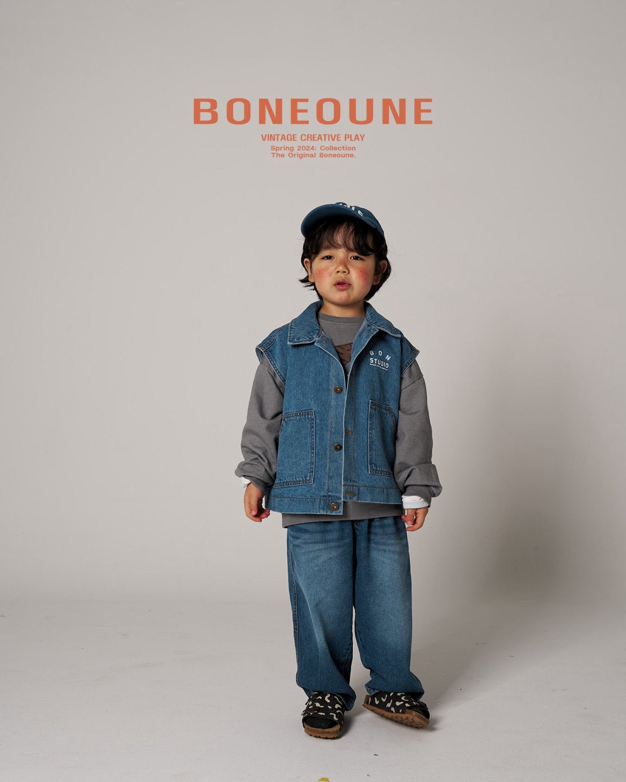 BONEOUNE デニムベスト---bn505
