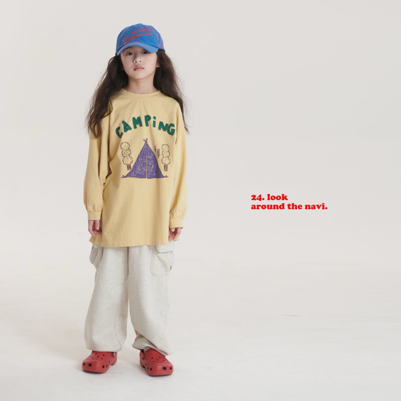 navi.キャンピングロングTシャツ ( kids&junior)☆即納☆---na708