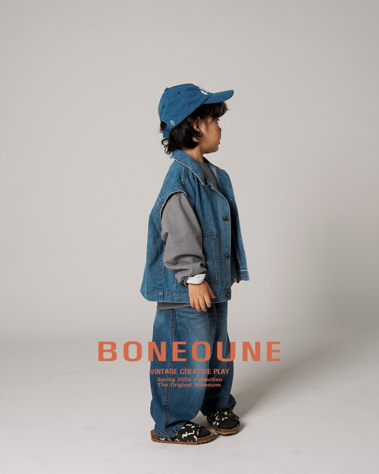 BONEOUNE デニムベスト---bn505