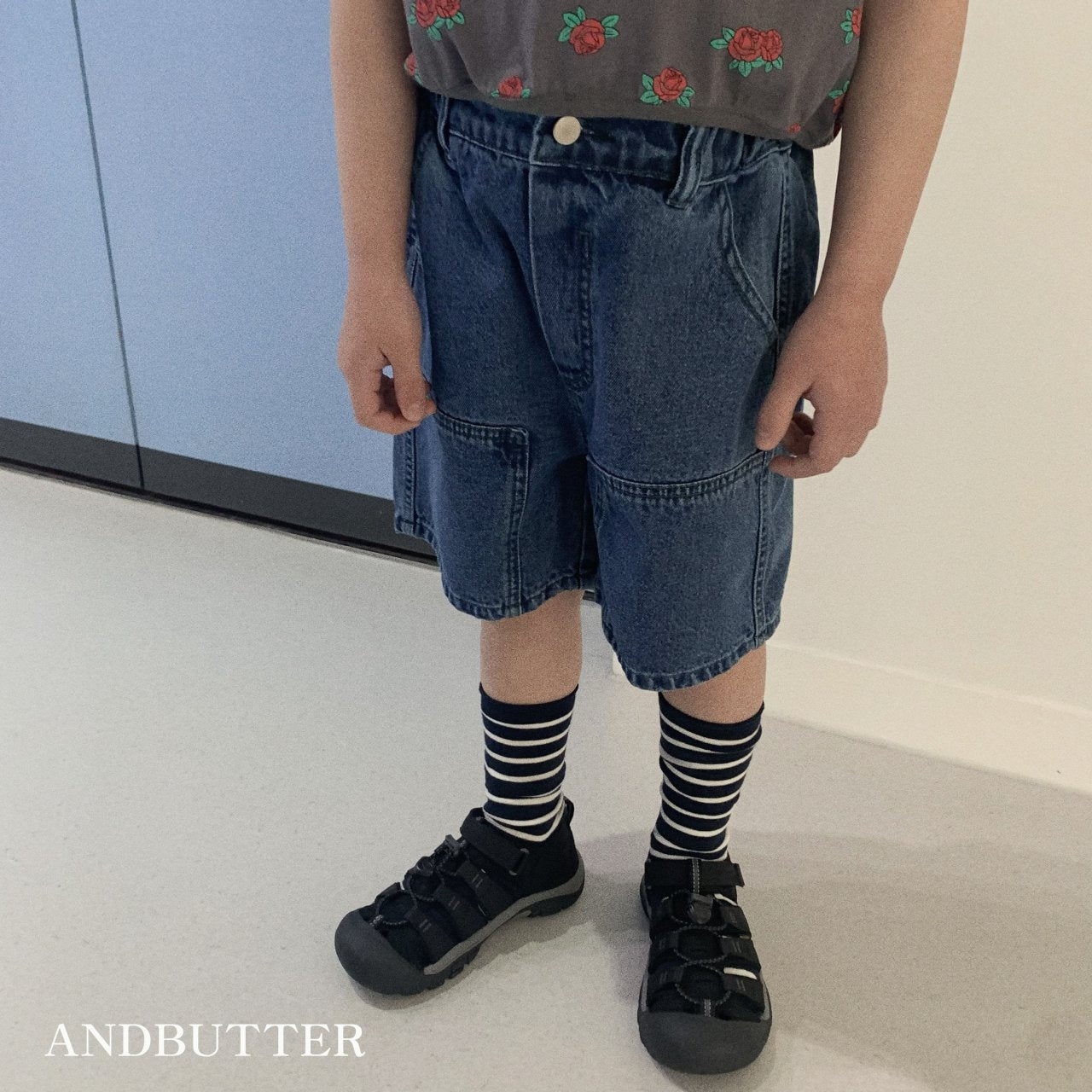 andbutter ハーフデニムパンツ☆即納☆---an111