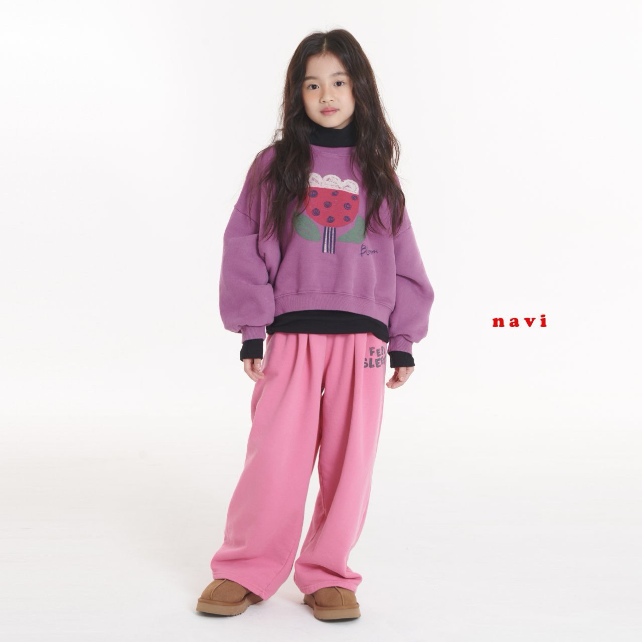 navi.裏起毛チューリップクロップmtm☆即納☆---na908
