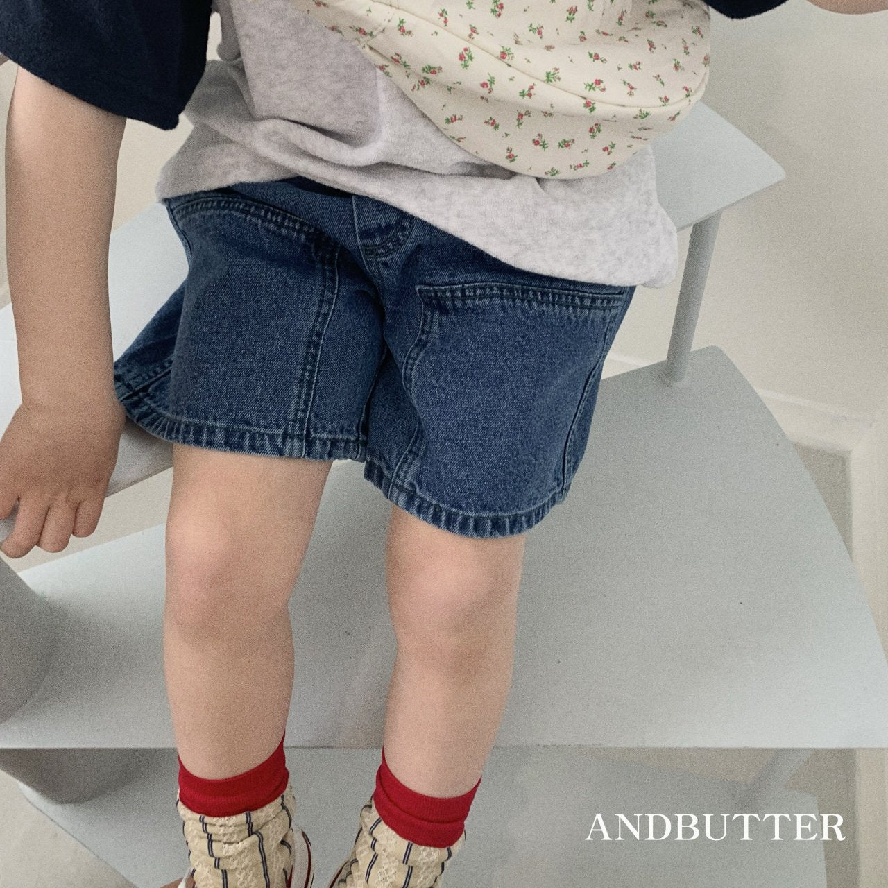 andbutter ハーフデニムパンツ☆即納☆---an111
