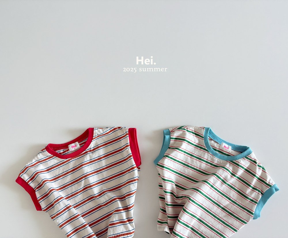 【予約】Hei.配色ボーダーTシャツ---hi021