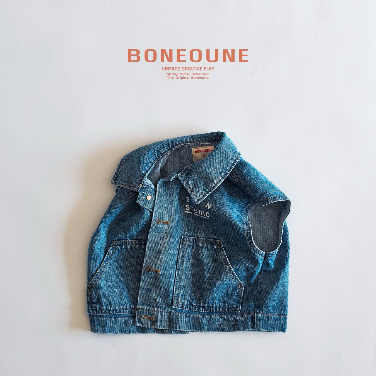 BONEOUNE デニムベスト---bn505