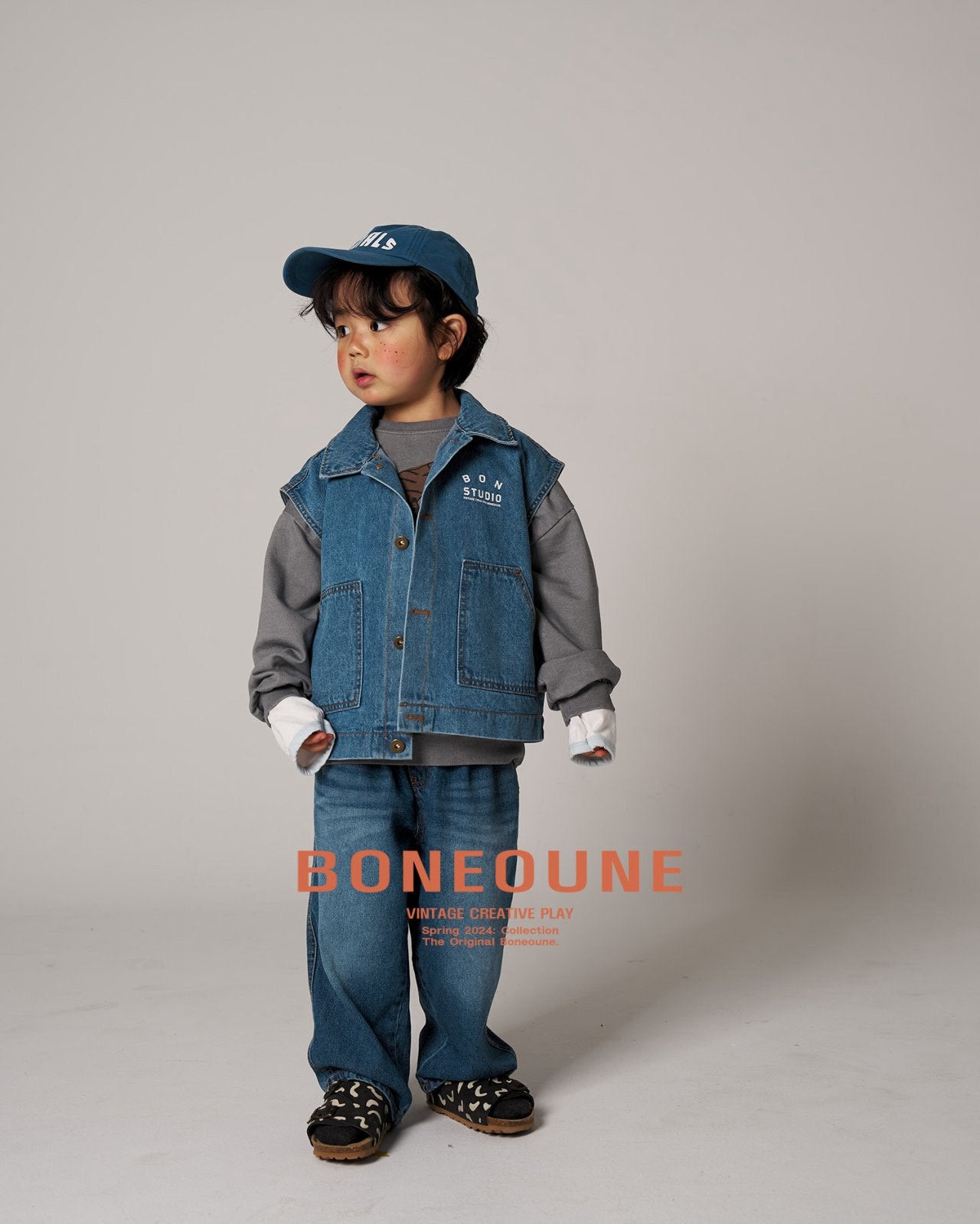BONEOUNE デニムベスト---bn505