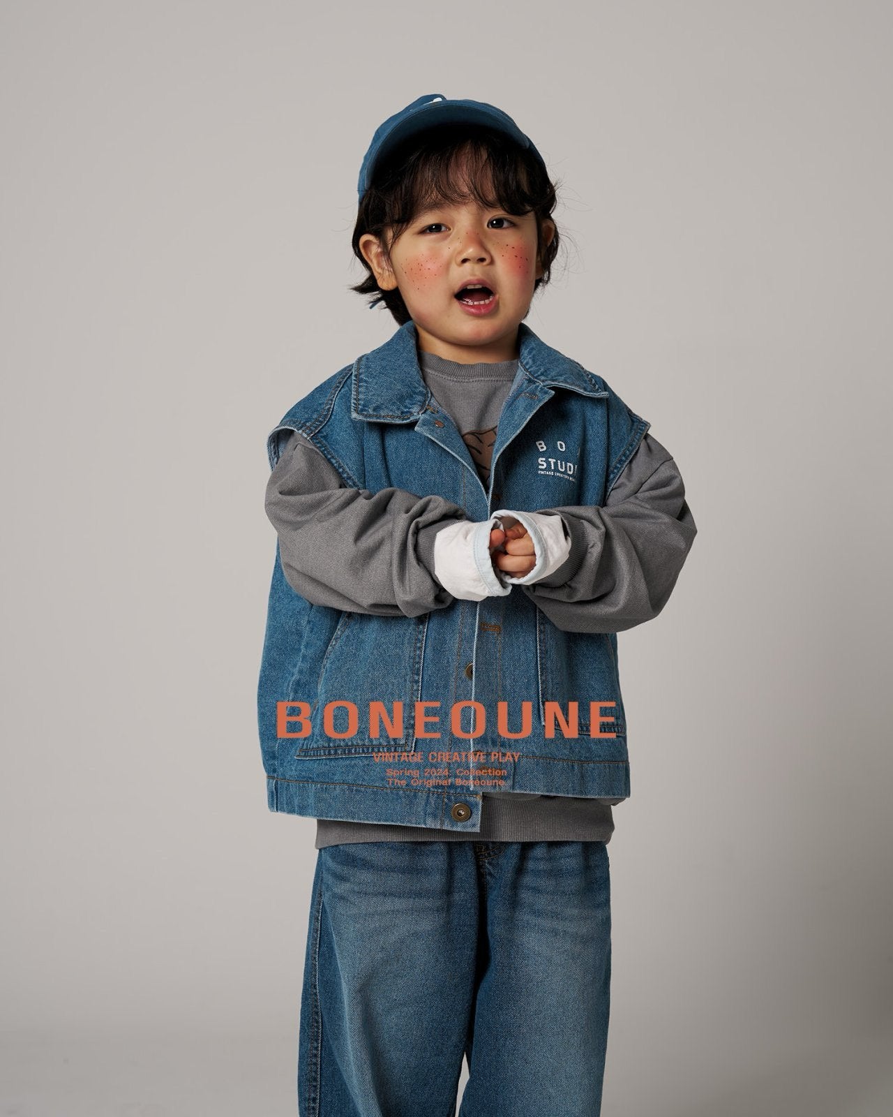BONEOUNE デニムベスト---bn505