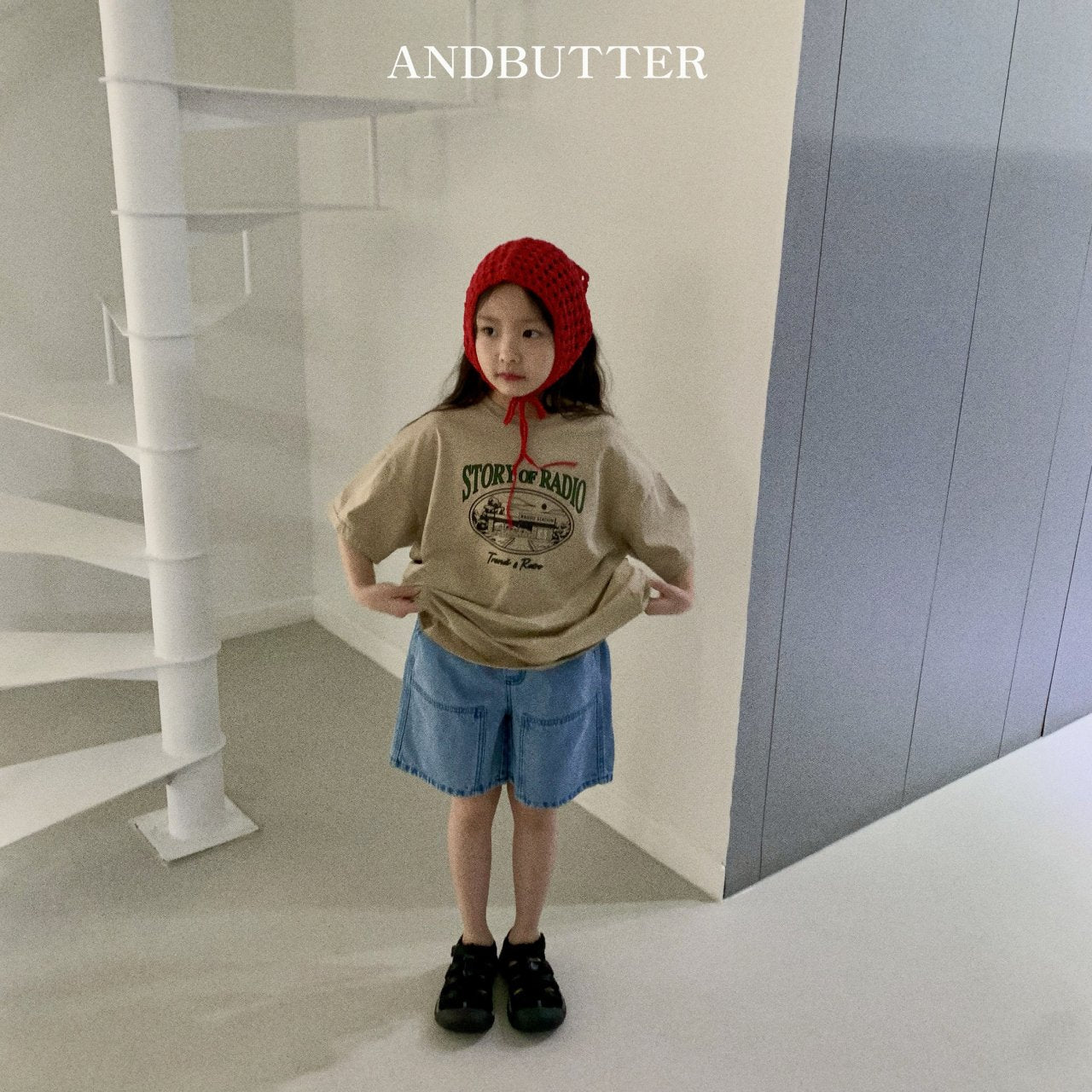 andbutter ハーフデニムパンツ☆即納☆---an111
