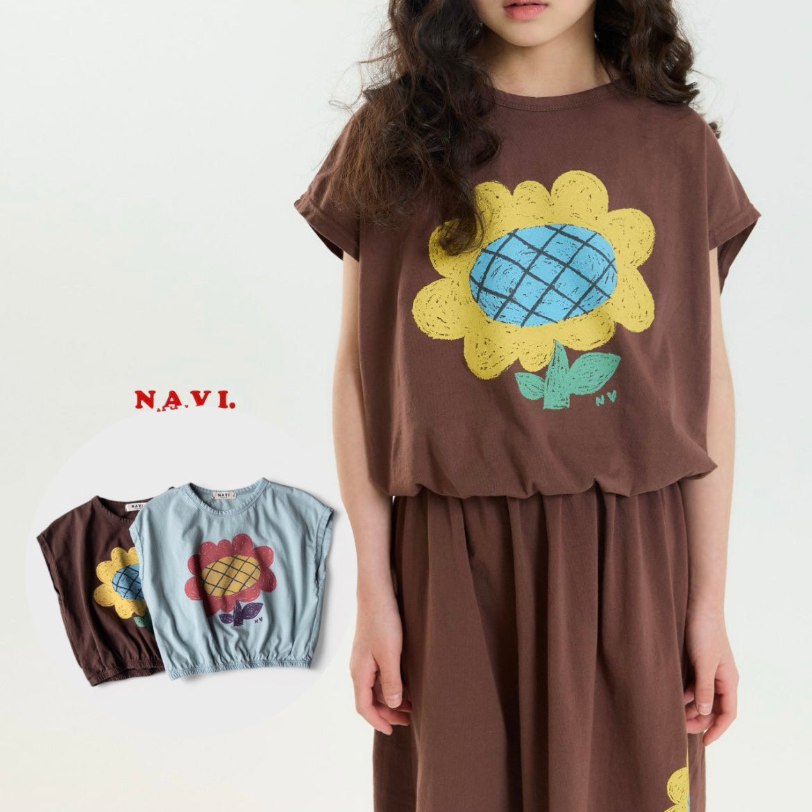 【予約】navi ひまわりTシャツ---na035