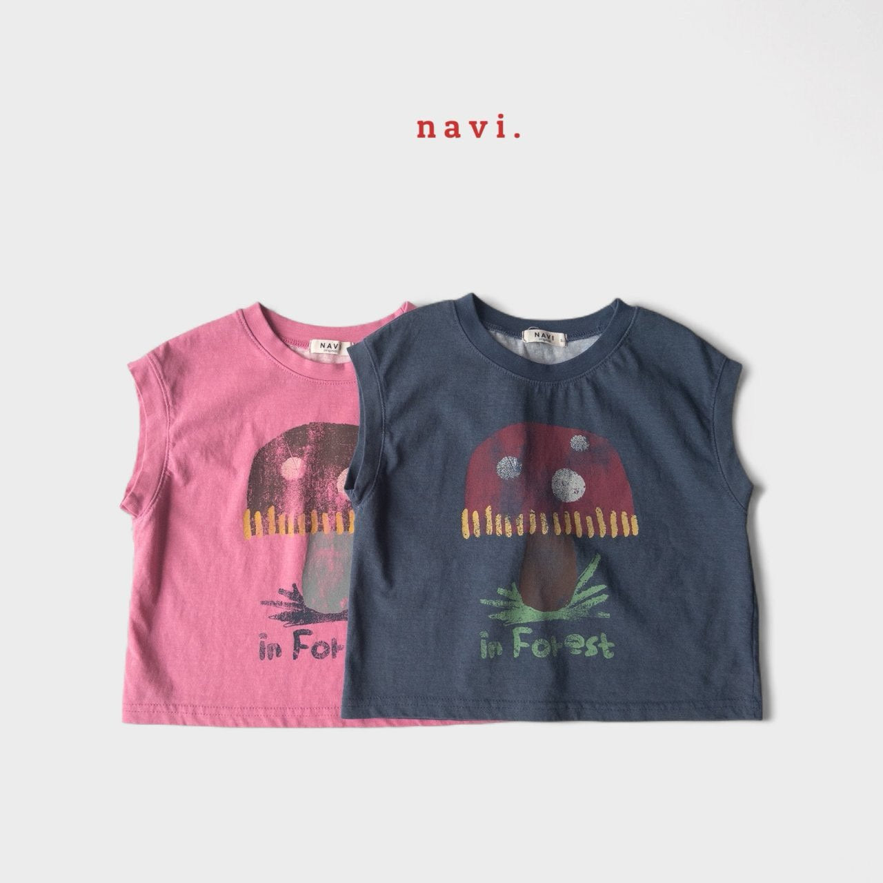 【予約】navi キノコTシャツ---na070