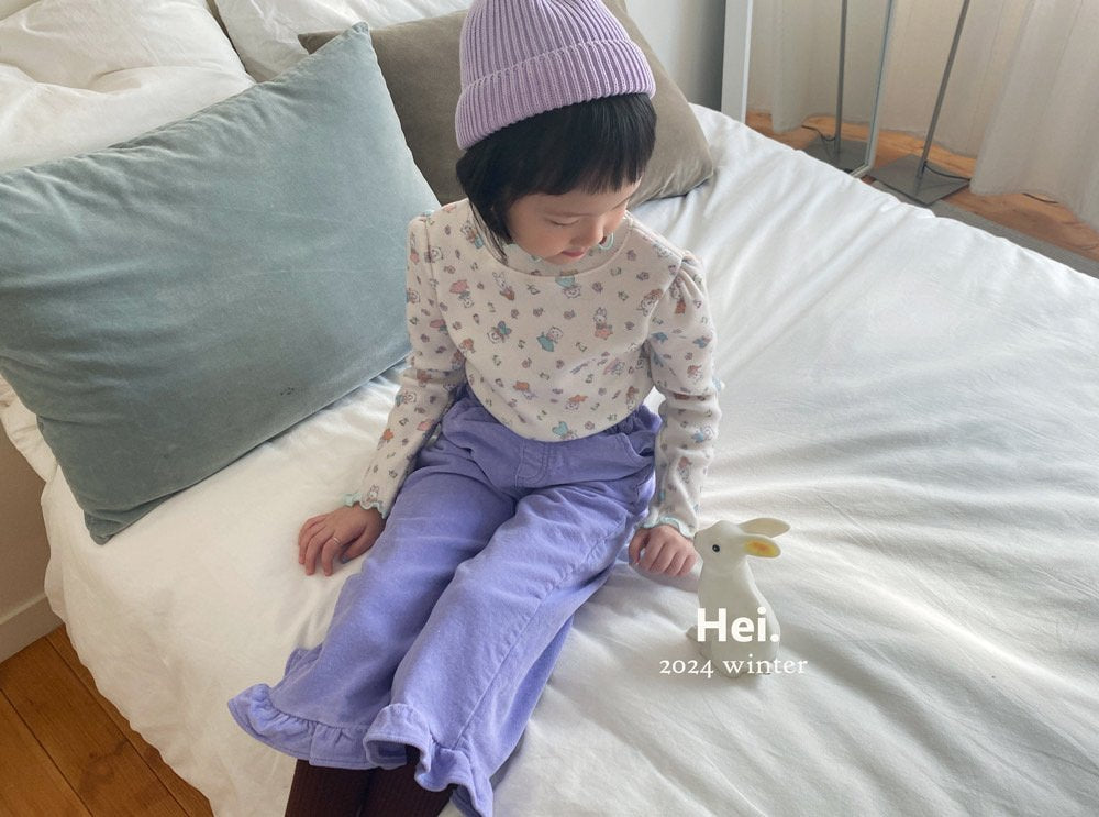 Hei.スパンコーデュロイフリルパンツ---☆即納☆hi862