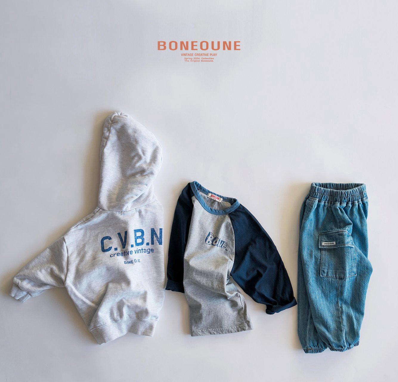 BONEOUNE ソフトカーゴデニムパンツ---bn504