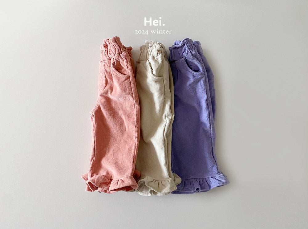 Hei.スパンコーデュロイフリルパンツ---☆即納☆hi862