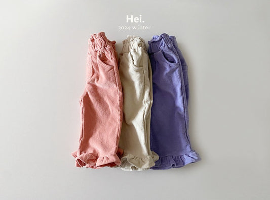 Hei.スパンコーデュロイフリルパンツ---☆即納☆hi862