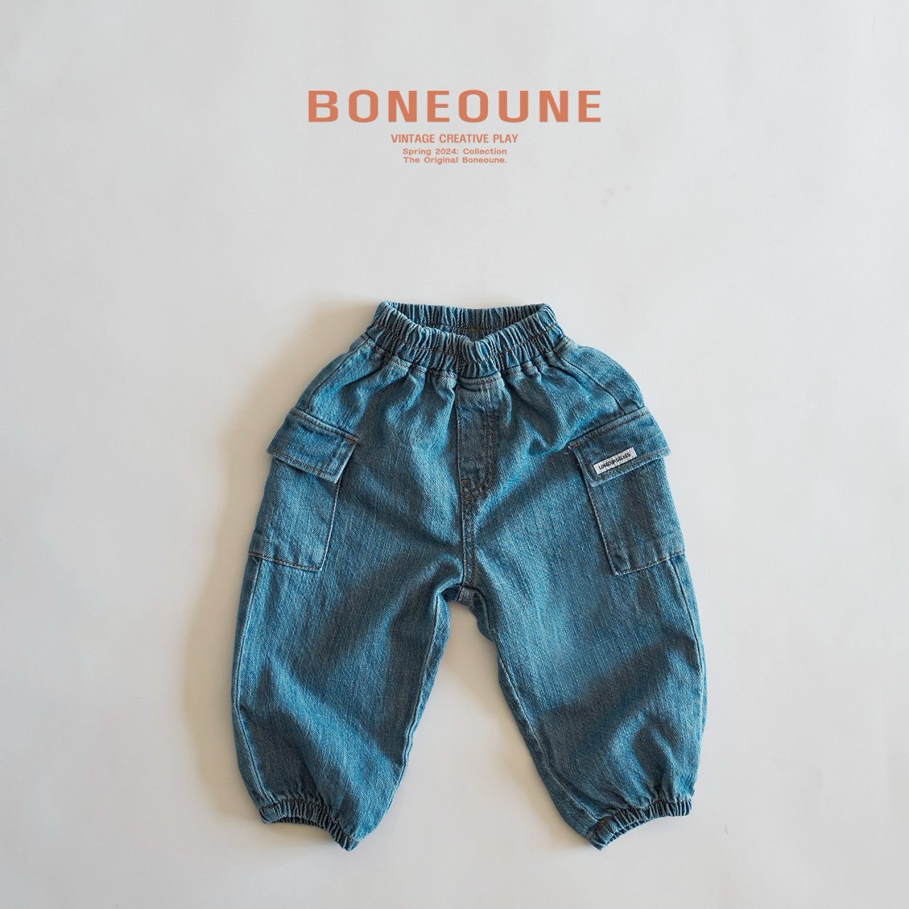 BONEOUNE ソフトカーゴデニムパンツ---bn504
