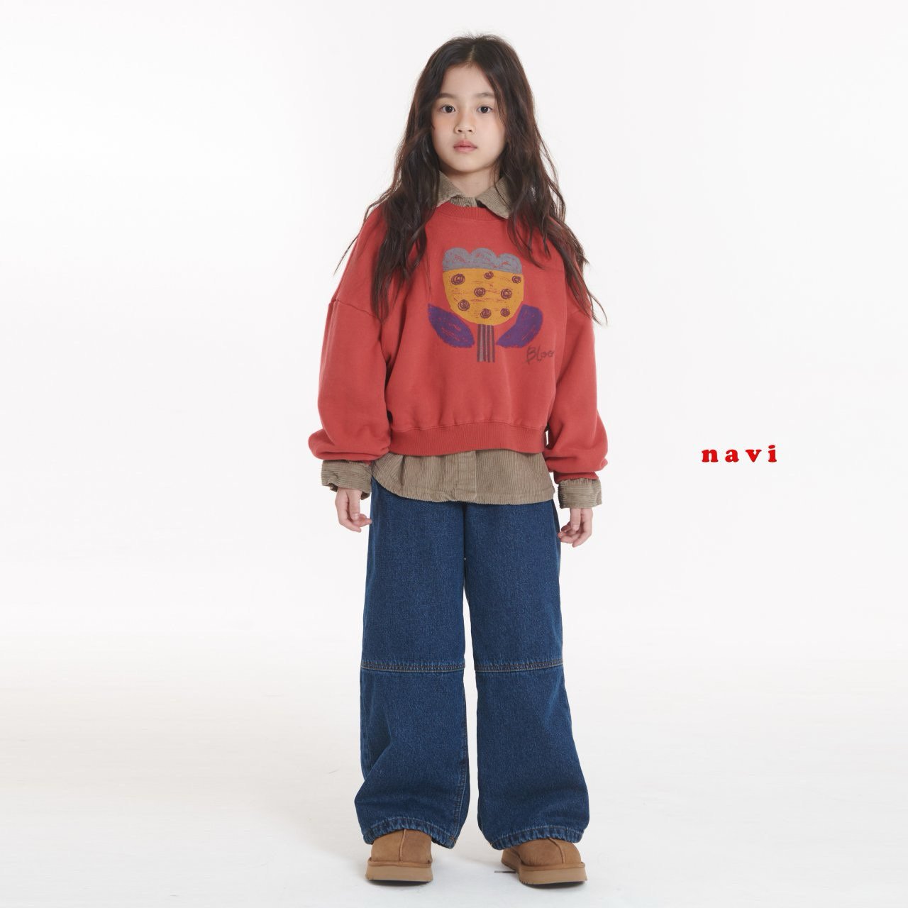 navi.裏起毛チューリップクロップmtm☆即納☆---na908