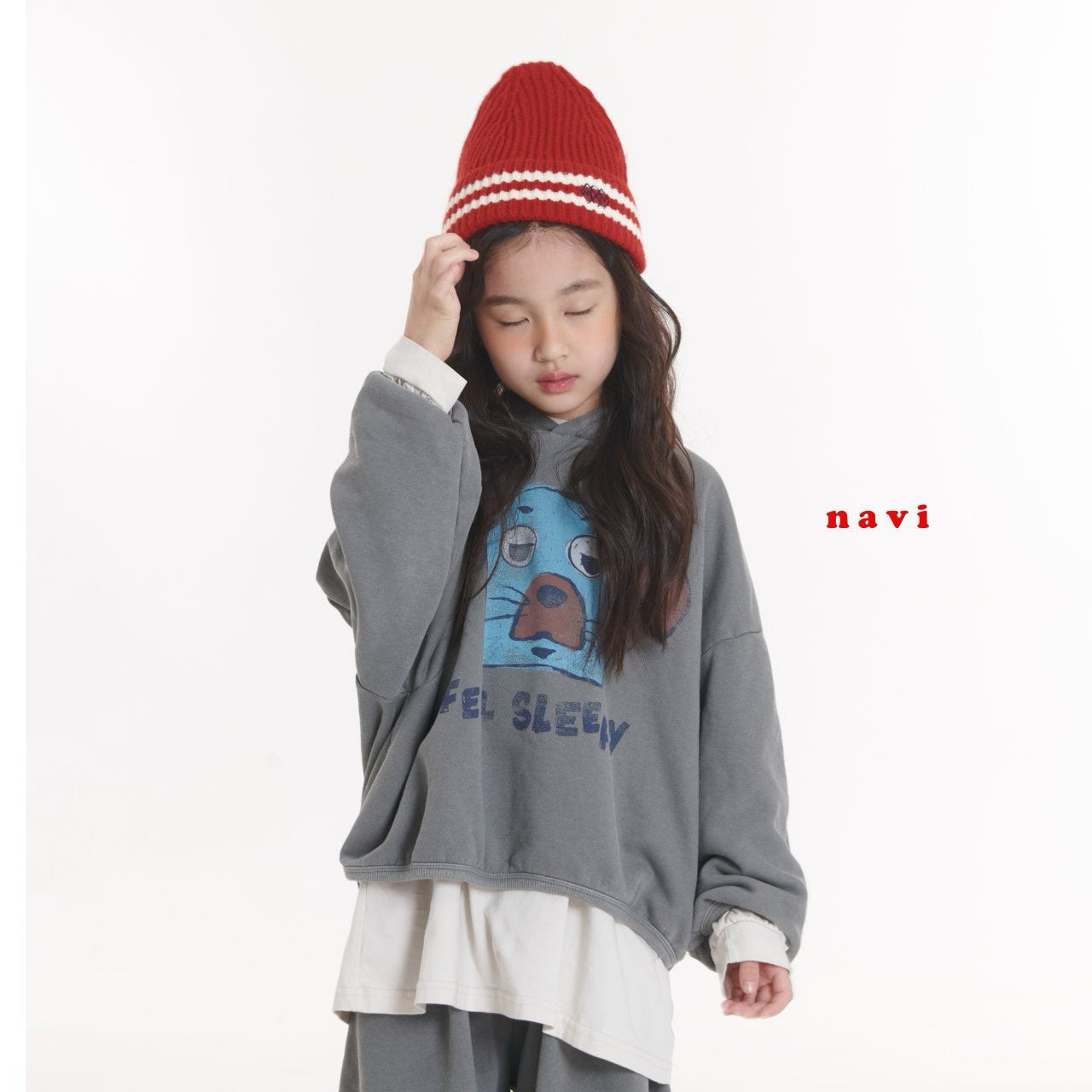 navi.裏起毛スリッピーフーディー☆即納☆---na907