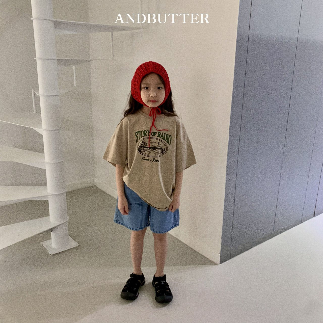 andbutter ハーフデニムパンツ☆即納☆---an111