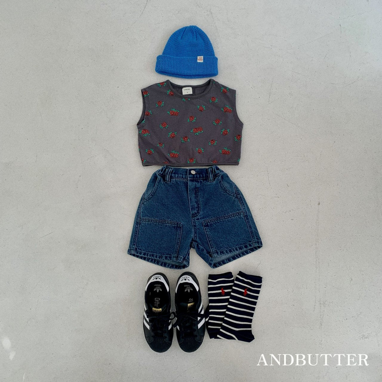 andbutter ハーフデニムパンツ☆即納☆---an111