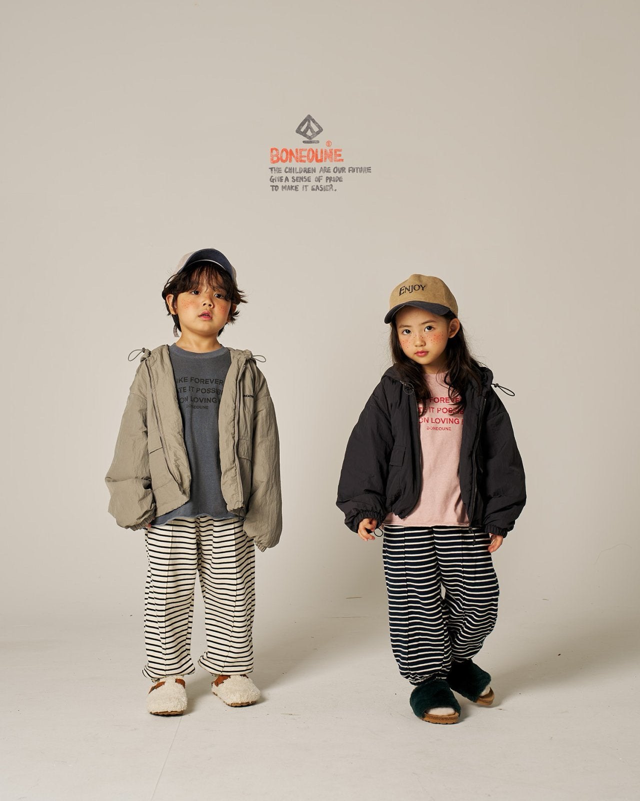 BONEOUNE ストライプジョガーpt☆即納☆---bn706