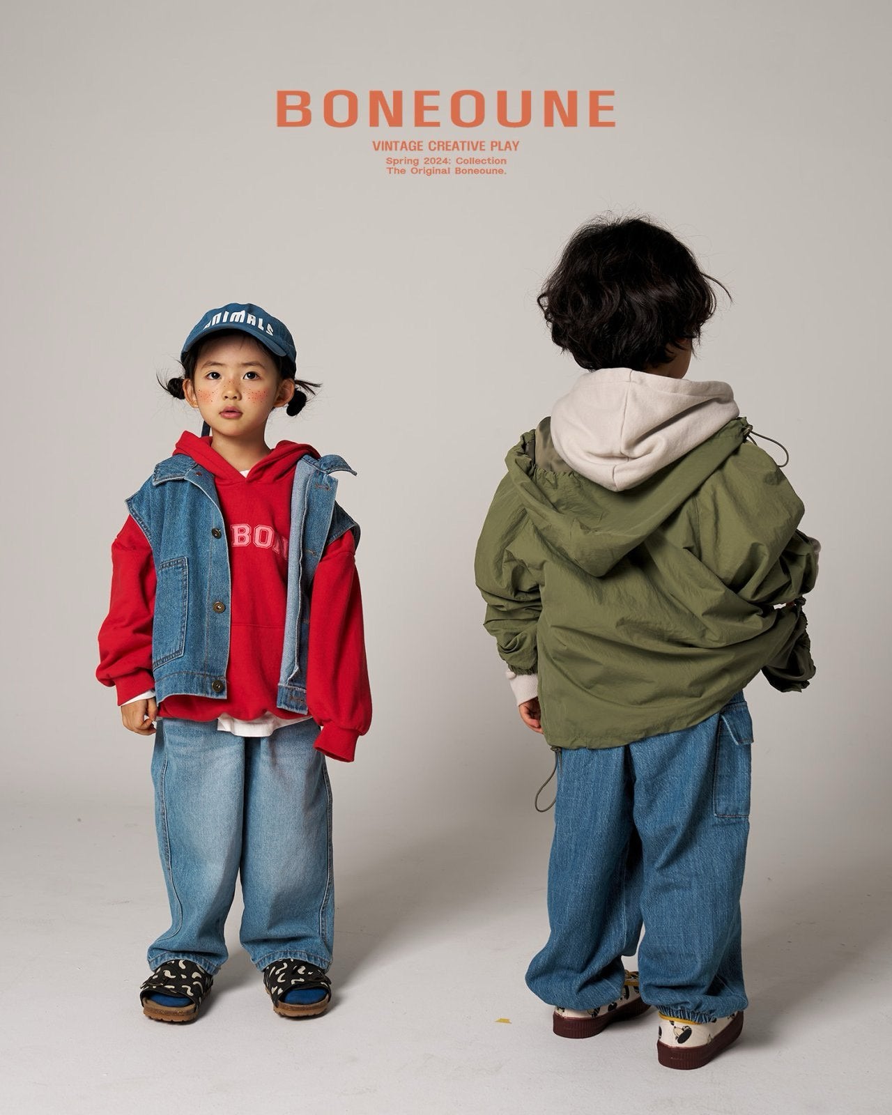 BONEOUNE ソフトカーゴデニムパンツ---bn504