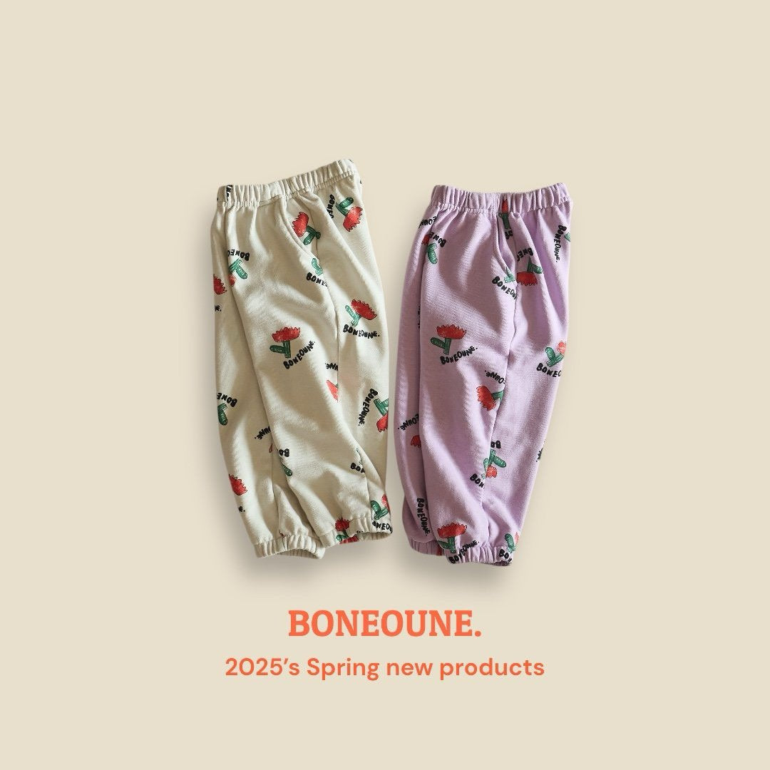 BONEOUNE スケッチフラワージョガーパンツ☆即納☆---bn907