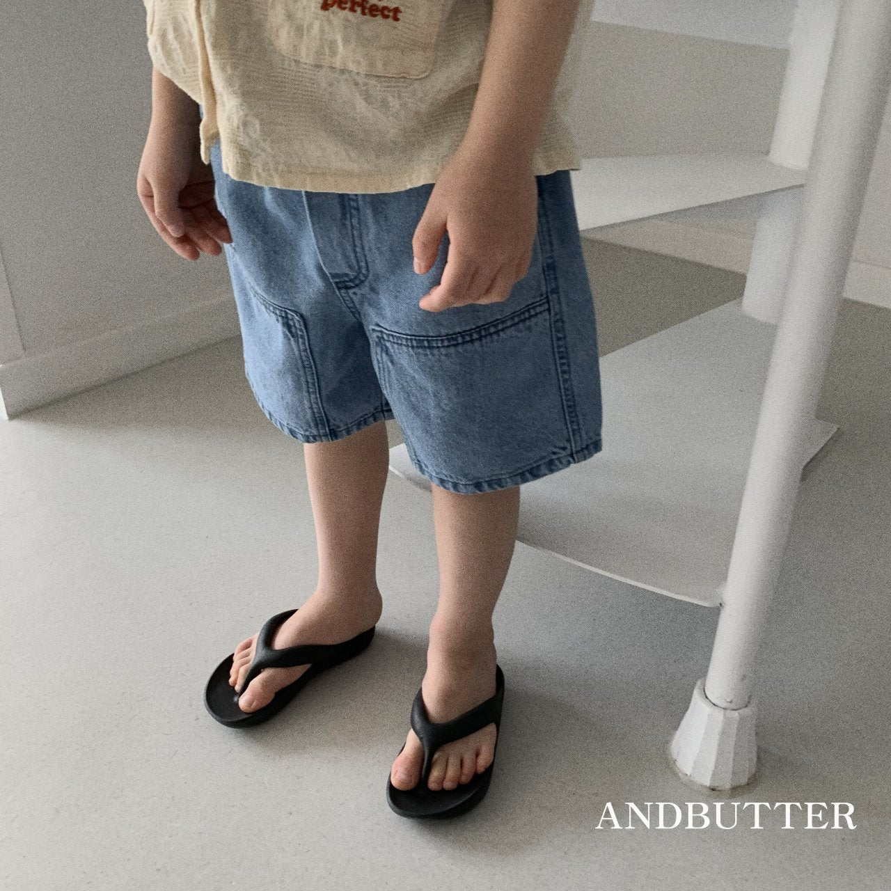 andbutter ハーフデニムパンツ☆即納☆---an111