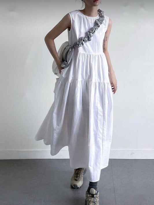 シャカシャカティアードワンピース☆即納☆ADULT---la002