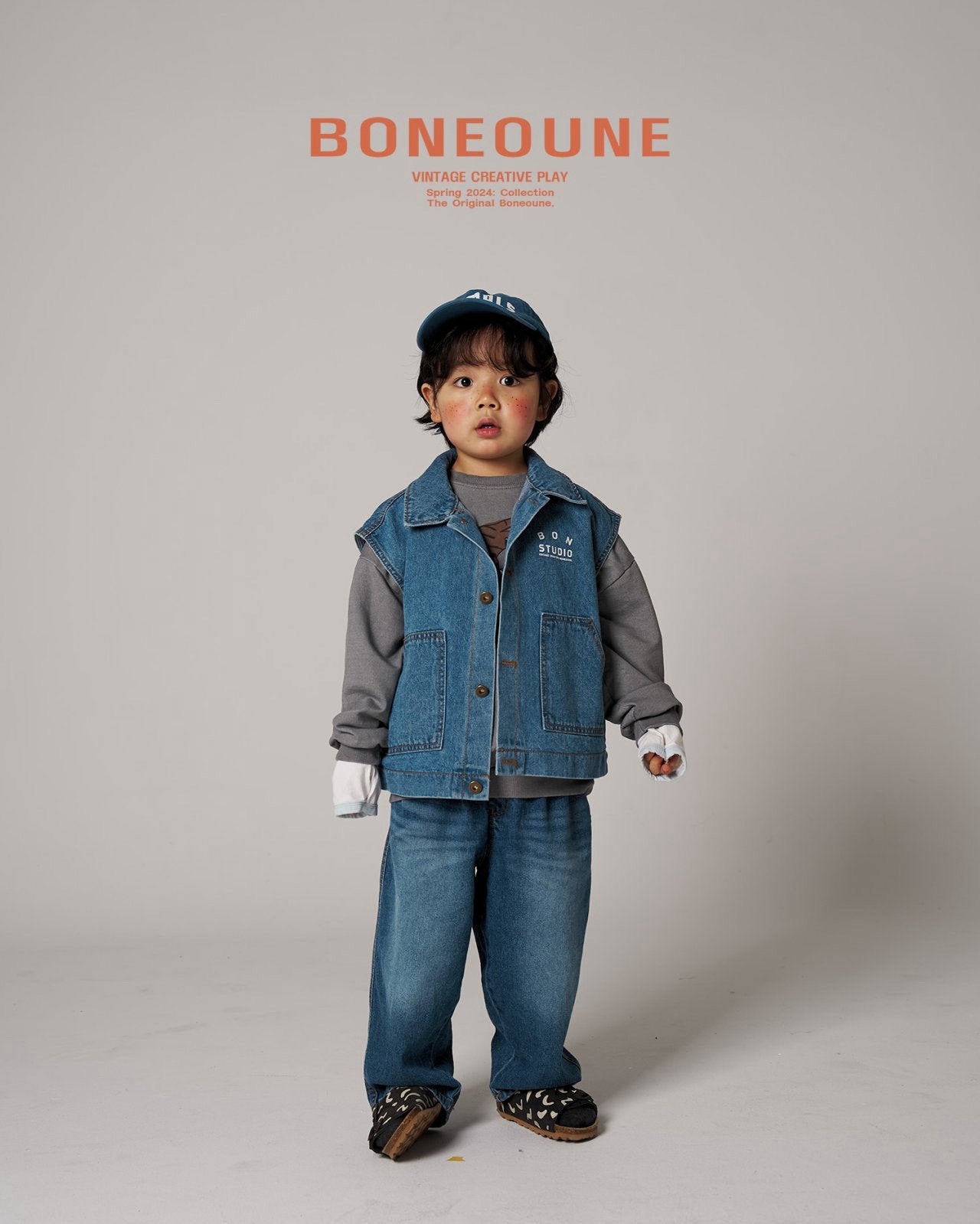 BONEOUNE デニムベスト---bn505