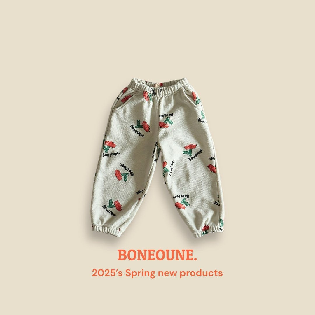 BONEOUNE スケッチフラワージョガーパンツ☆即納☆---bn907