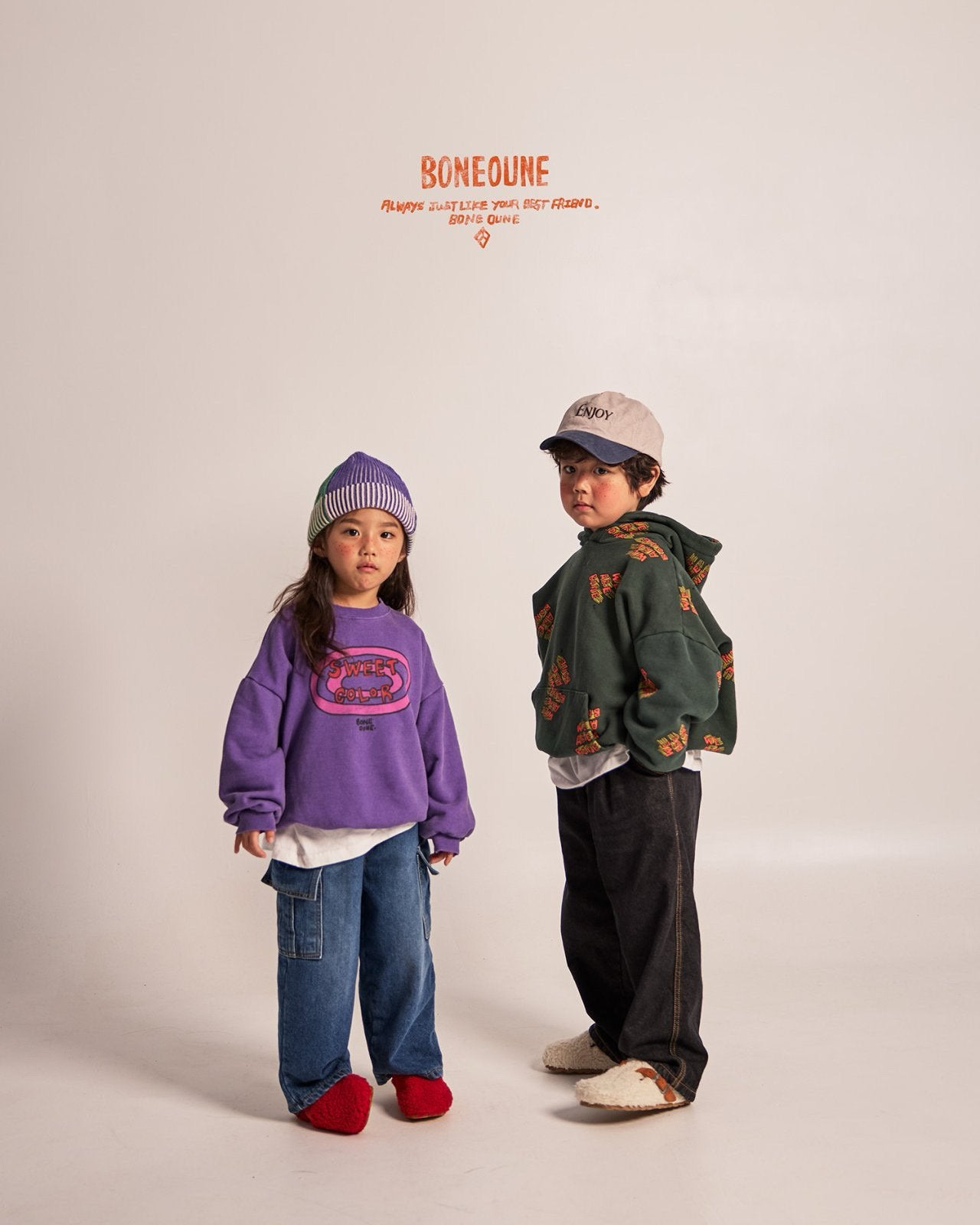 BONEOUNE スウィートカラー裏起毛mtm☆即納☆---bn806