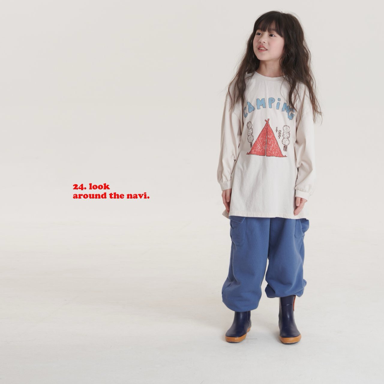 navi.キャンピングロングTシャツ ( kids&junior)☆即納☆---na708