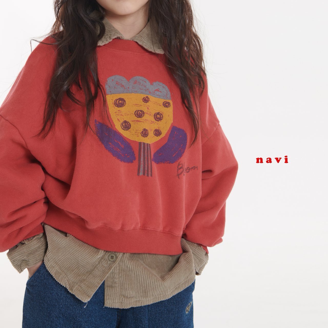 navi.裏起毛チューリップクロップmtm☆即納☆---na908