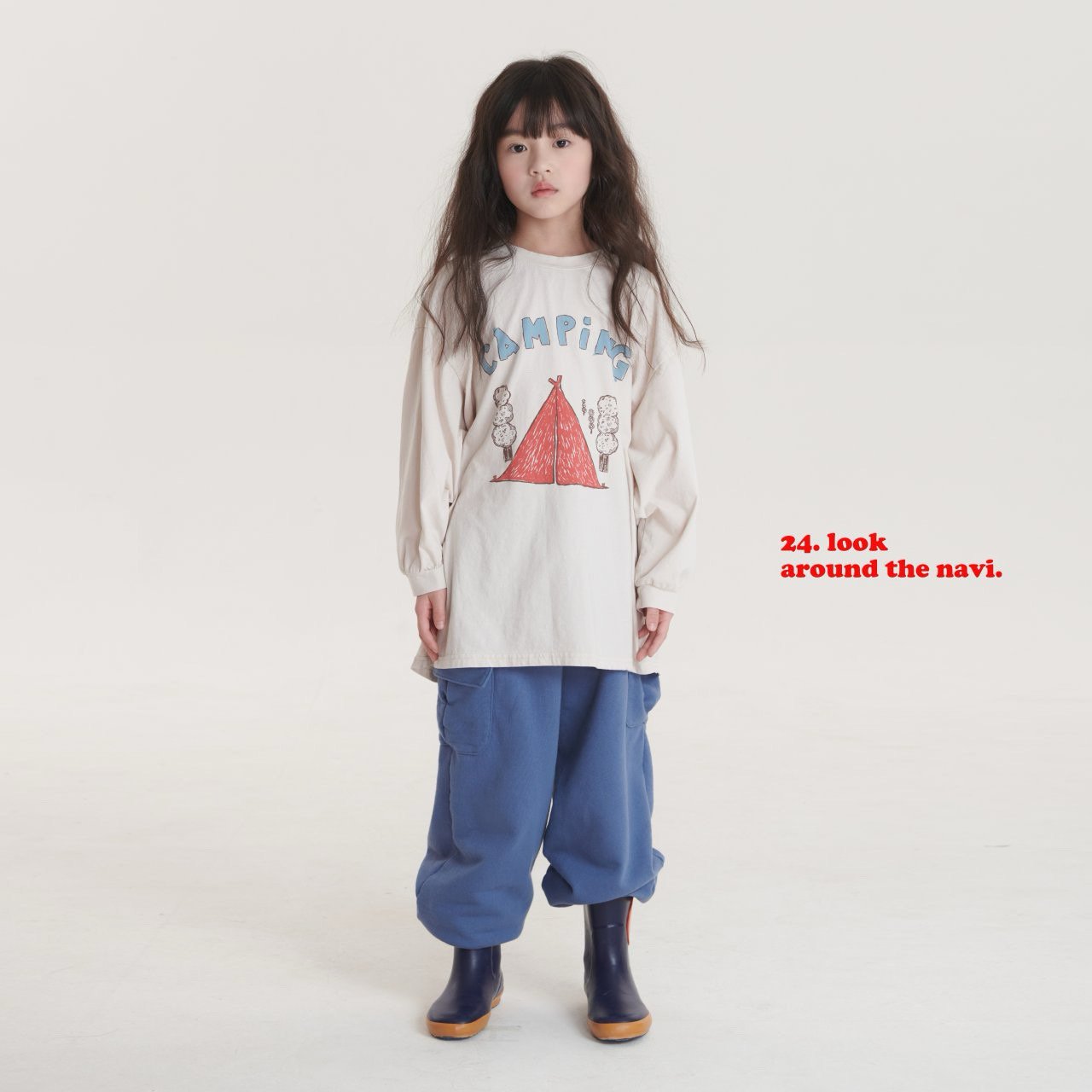 navi.キャンピングロングTシャツ ( kids&junior)☆即納☆---na708
