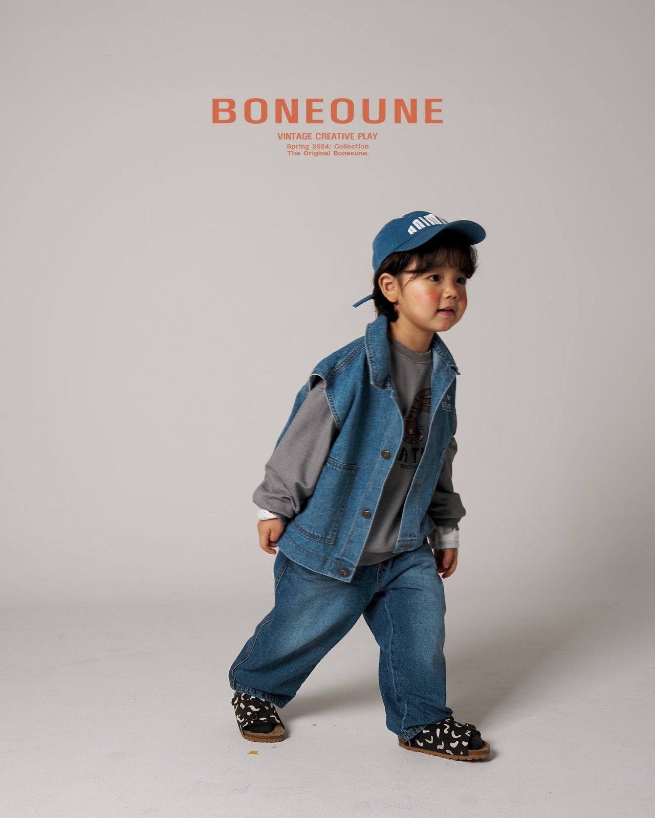 BONEOUNE デニムベスト---bn505