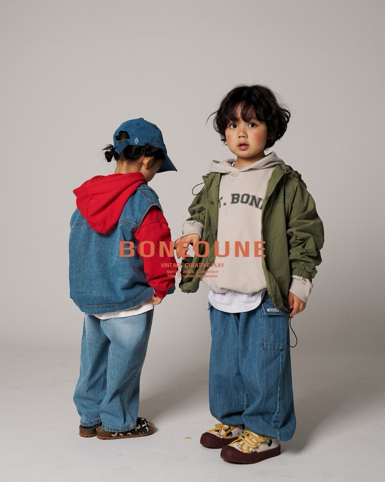 BONEOUNE ソフトカーゴデニムパンツ---bn504