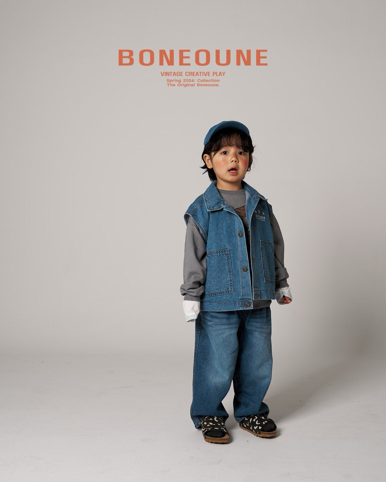 BONEOUNE デニムベスト---bn505