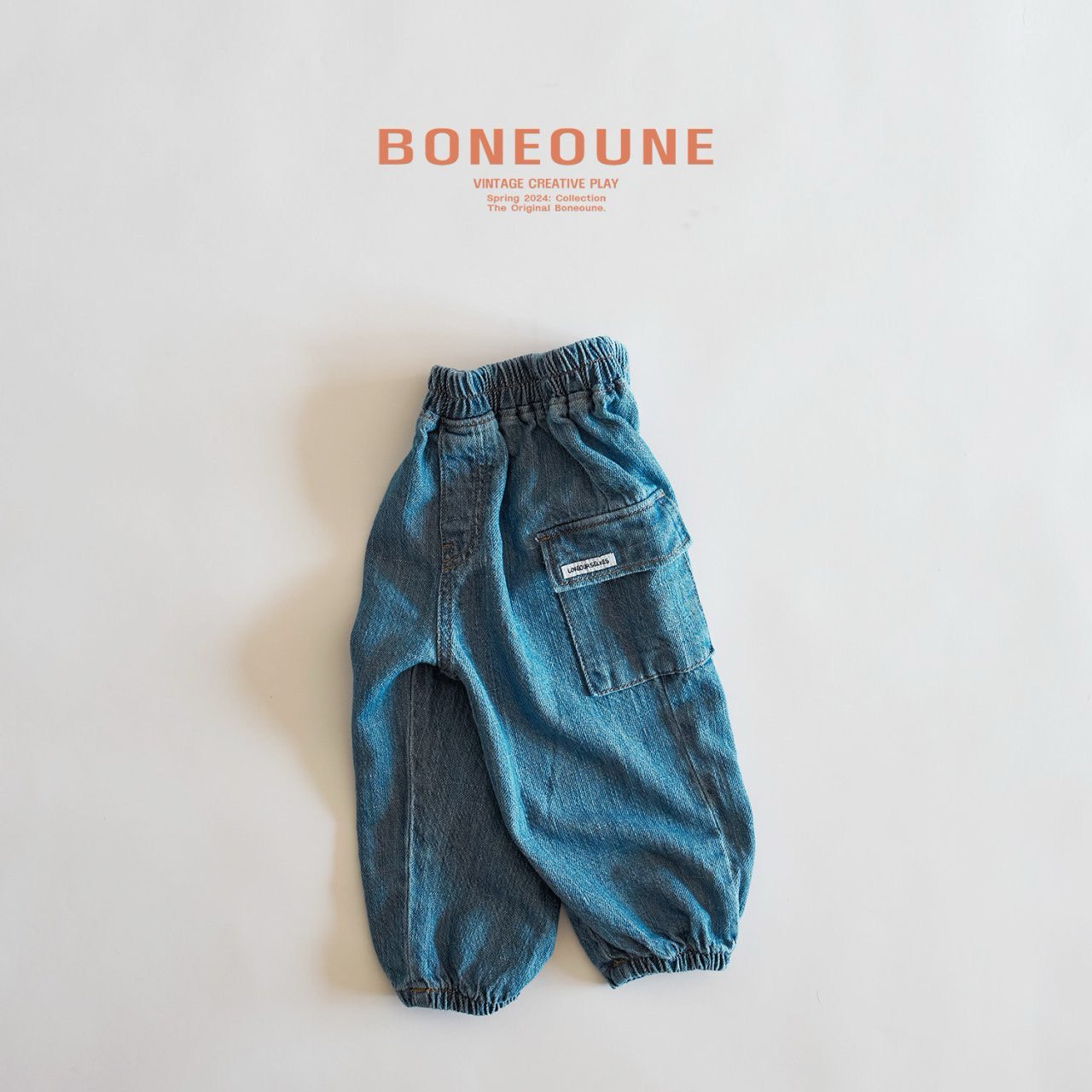 BONEOUNE ソフトカーゴデニムパンツ---bn504