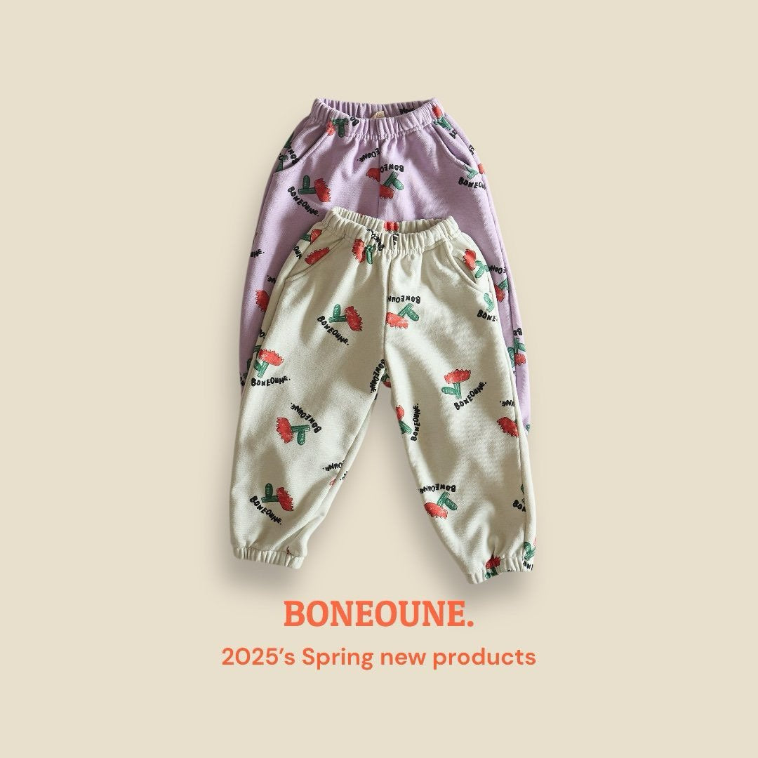 BONEOUNE スケッチフラワージョガーパンツ☆即納☆---bn907