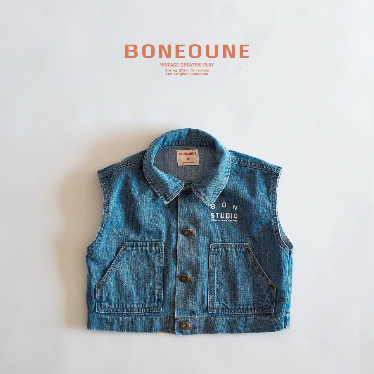 BONEOUNE デニムベスト---bn505