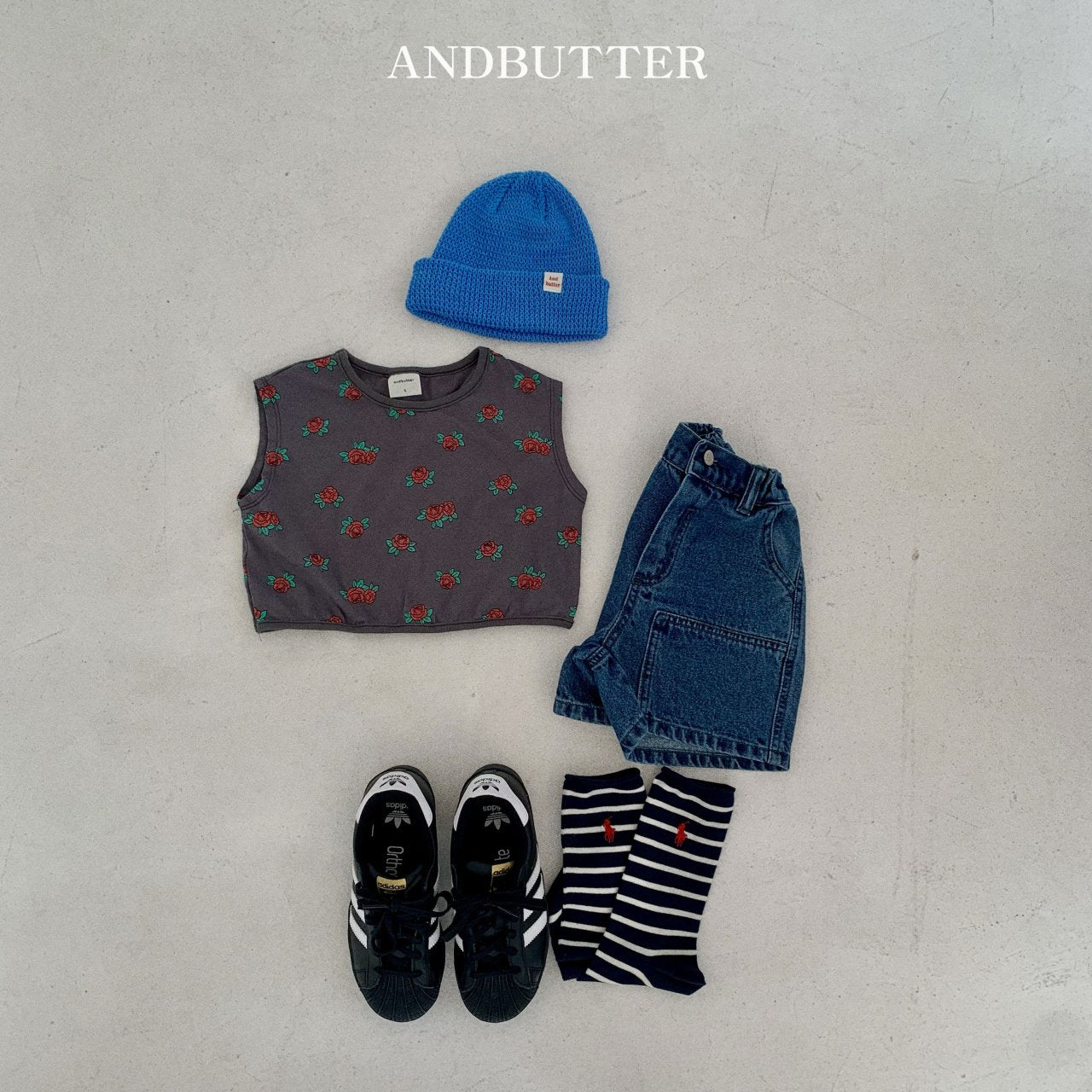 andbutter ハーフデニムパンツ☆即納☆---an111