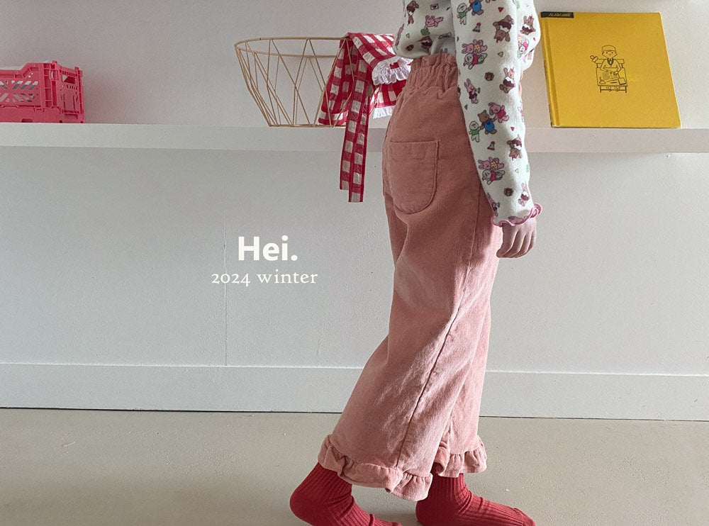 Hei.スパンコーデュロイフリルパンツ---☆即納☆hi862
