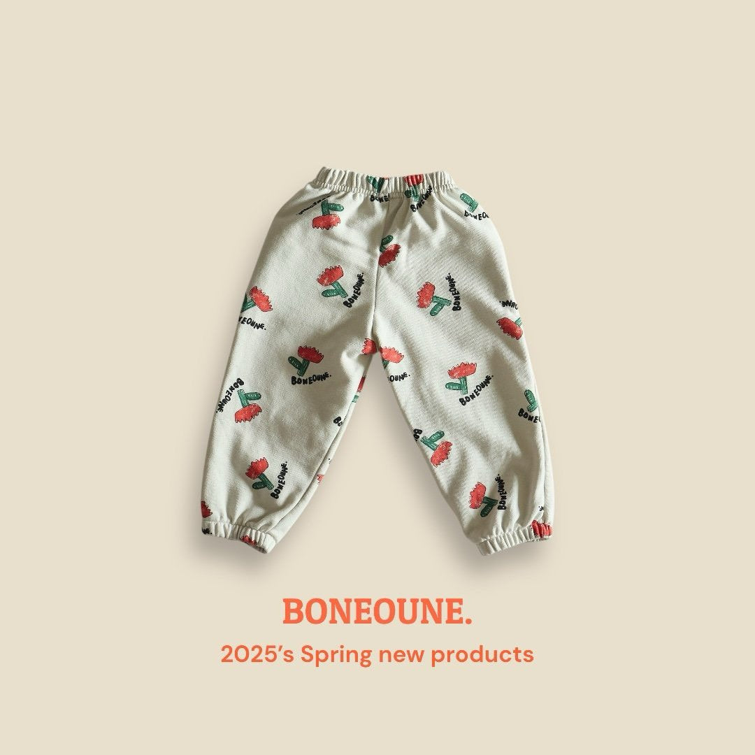 BONEOUNE スケッチフラワージョガーパンツ☆即納☆---bn907