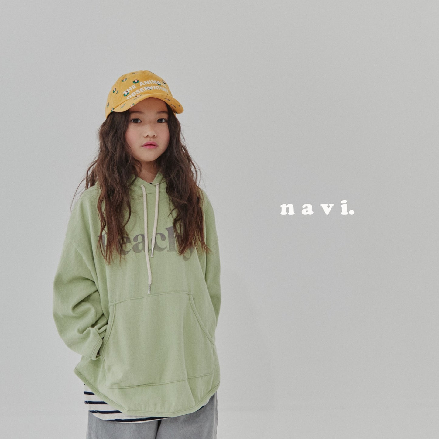 XL/navi ピーチフードT☆即納☆---na209