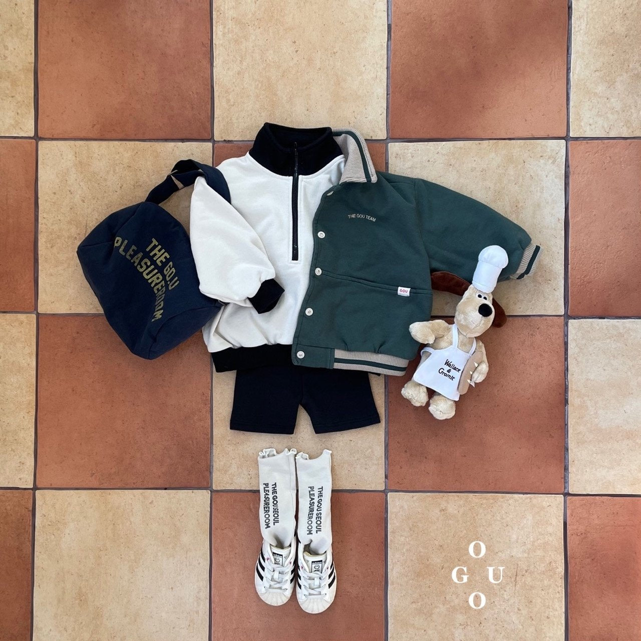 Lsize・GO.U ハーフジップハイネックpo☆即納☆---gk339