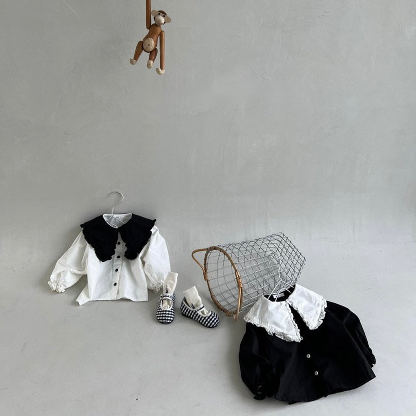 セーラーカラー配色ブラウス☆即納☆---ss006