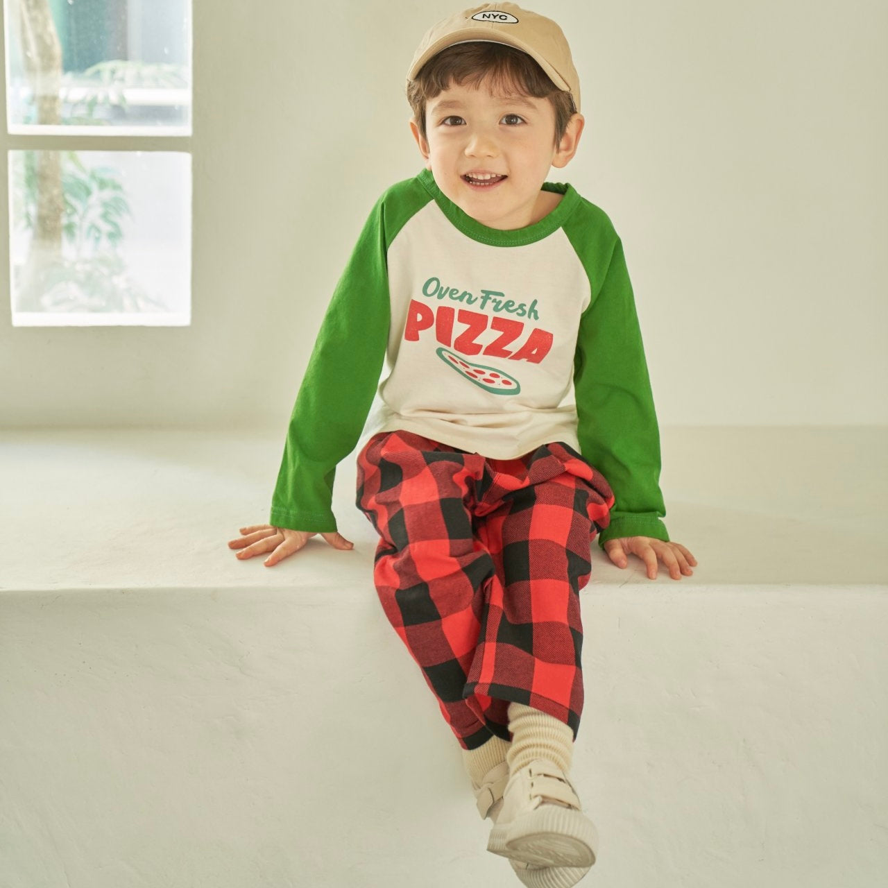 XSsize/Green Tomato PIZZAラグランT☆即納☆---gt202