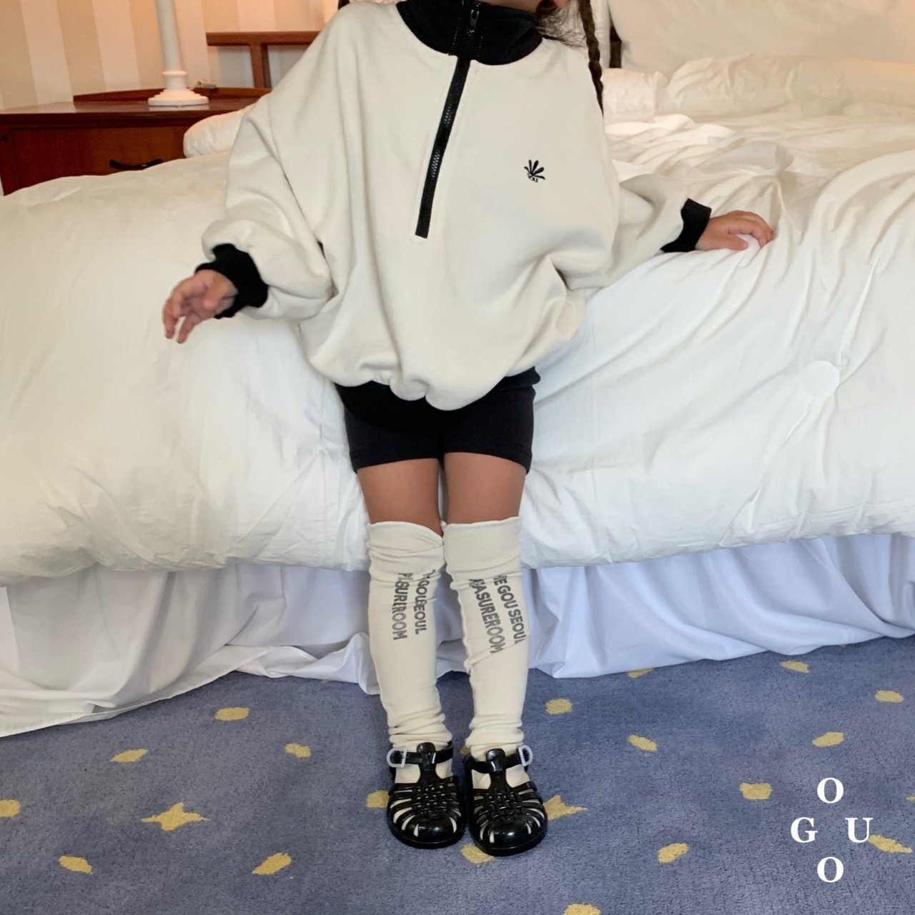 Lsize・GO.U ハーフジップハイネックpo☆即納☆---gk339