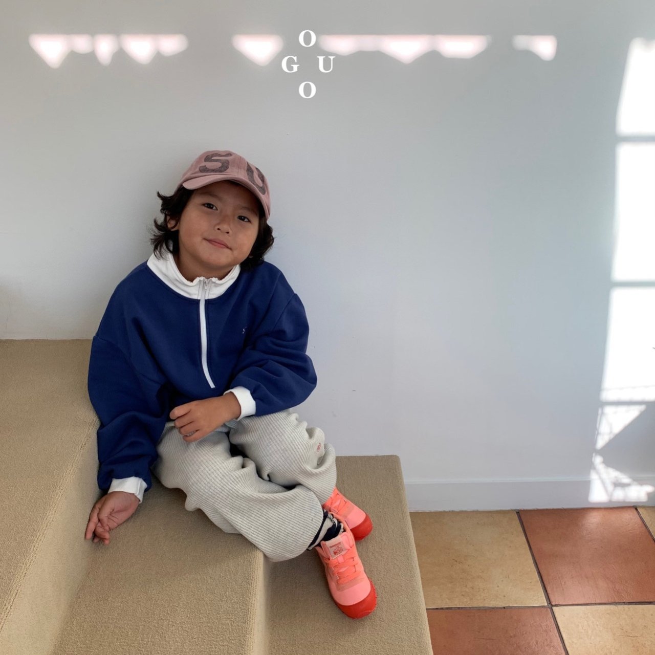 Lsize・GO.U ハーフジップハイネックpo☆即納☆---gk339