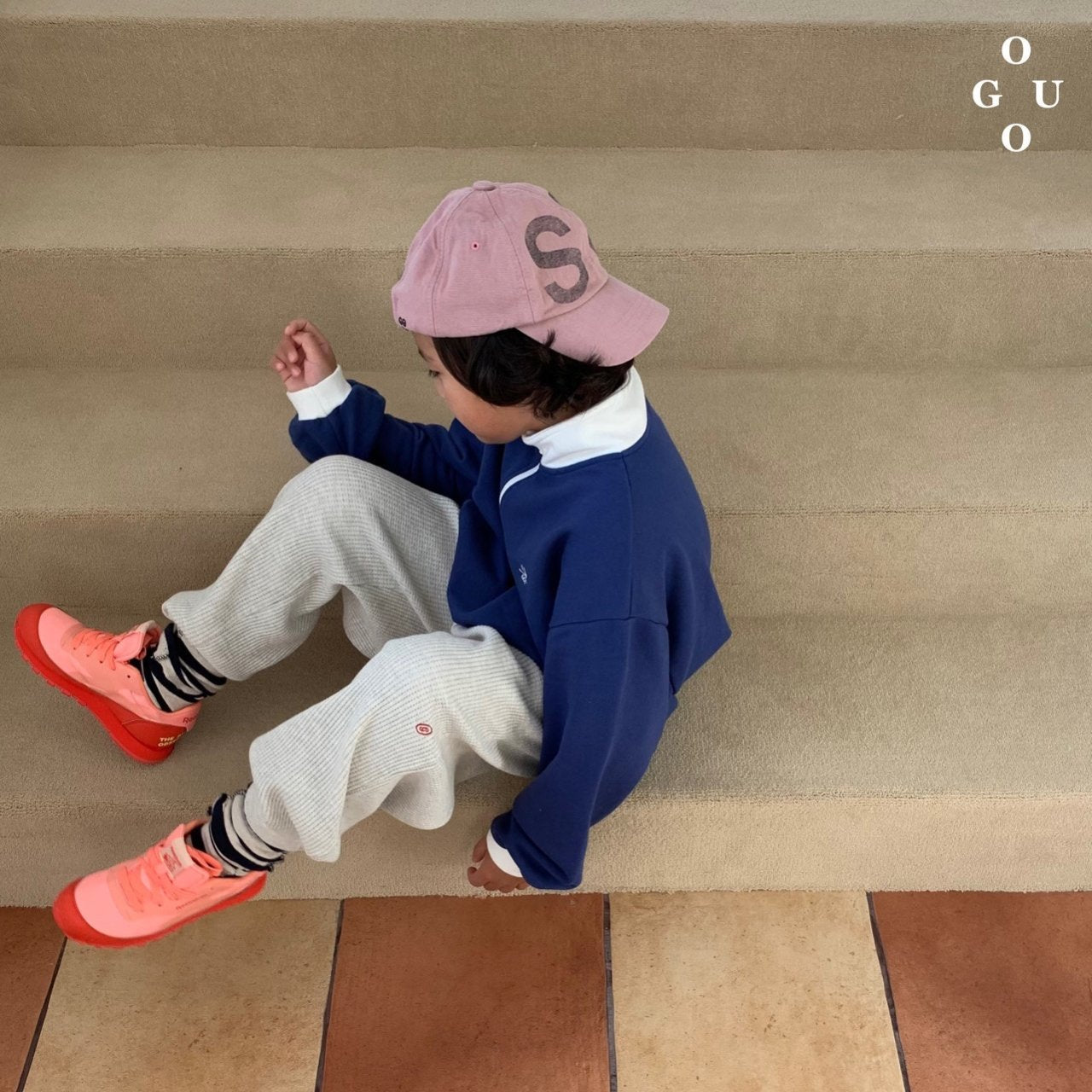 Lsize・GO.U ハーフジップハイネックpo☆即納☆---gk339