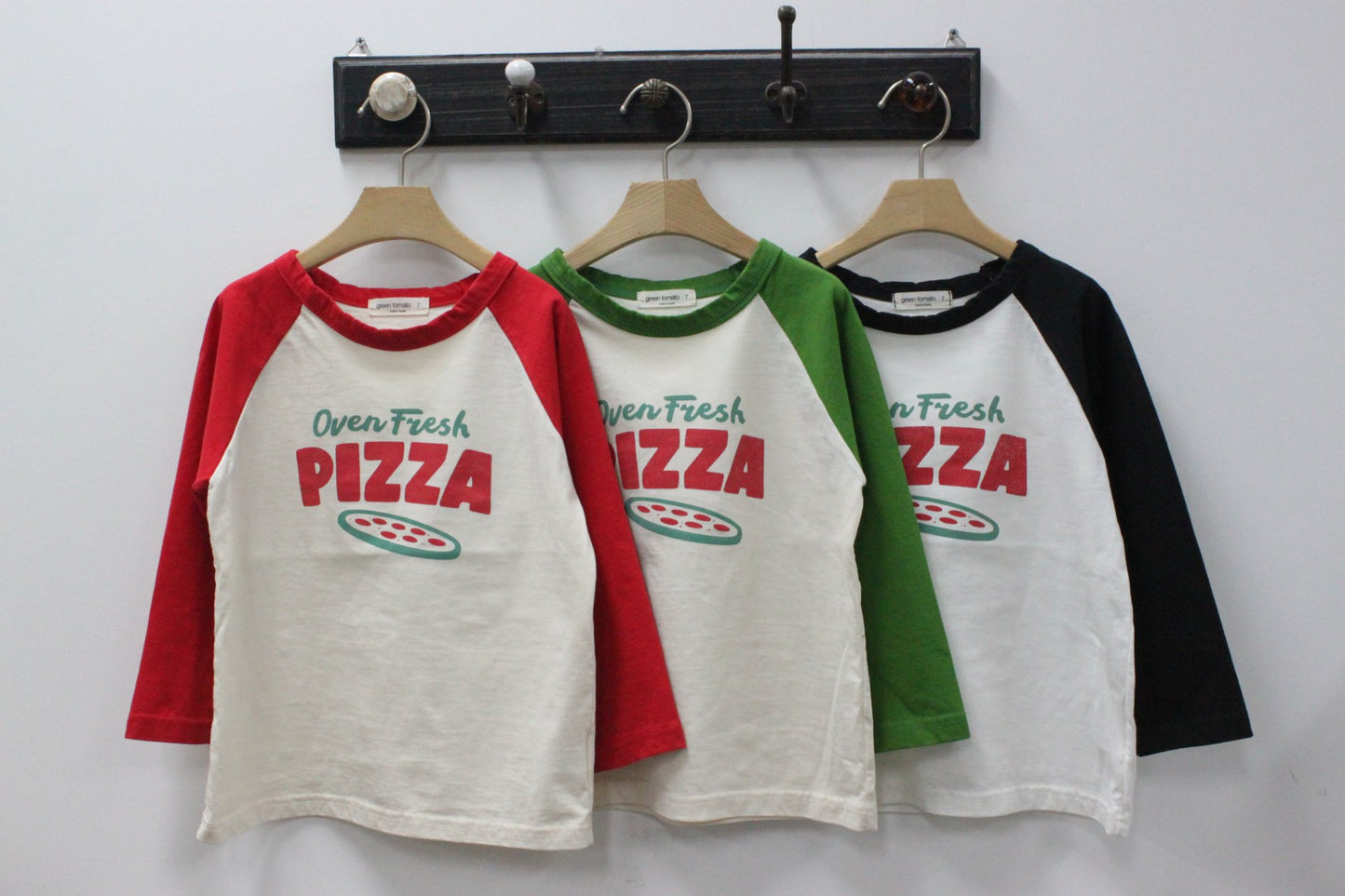 XSsize/Green Tomato PIZZAラグランT☆即納☆---gt202